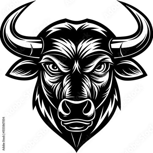 aggressive bull head vector 