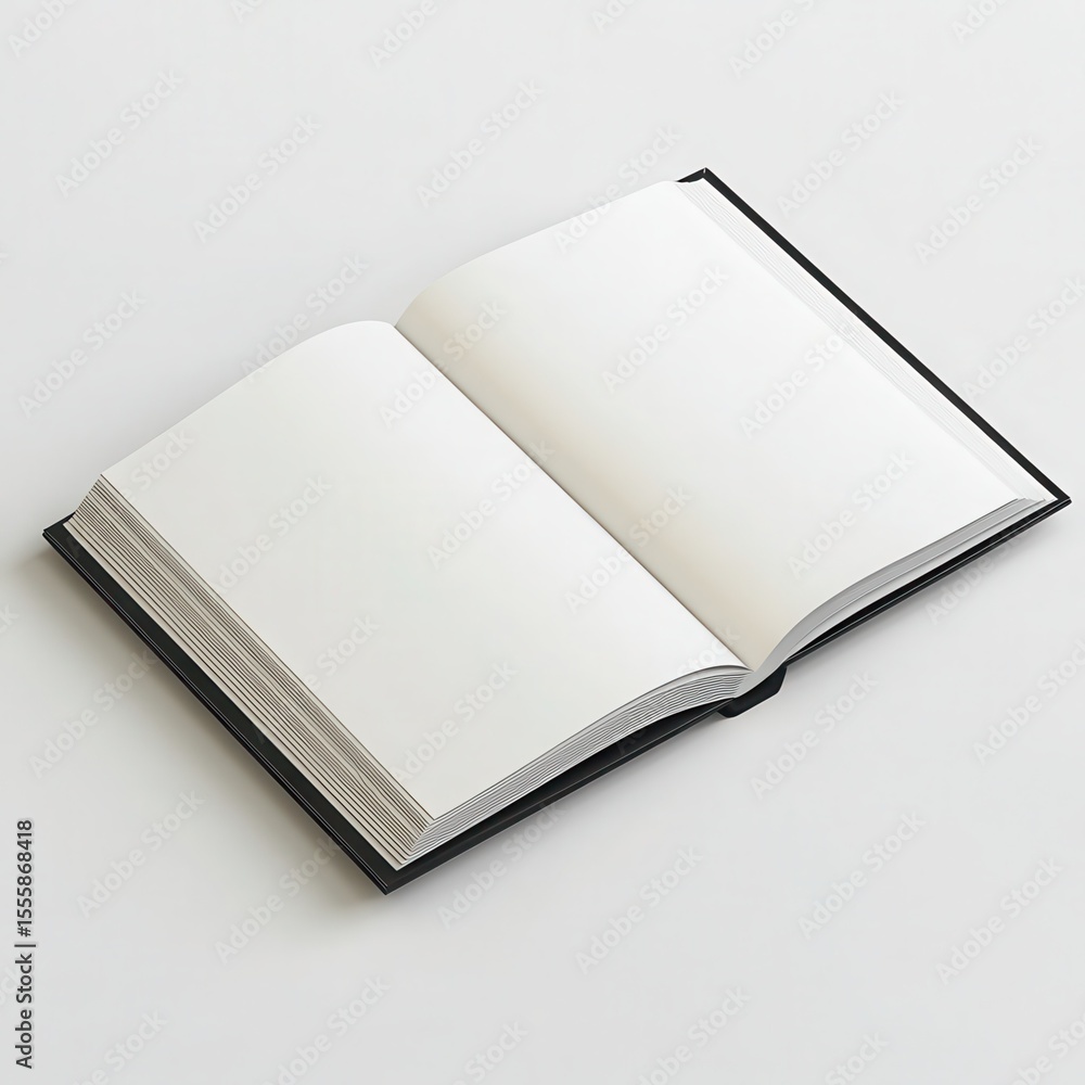 Mockup of opened blank catalogue at white paper background. Mockup of opened blank catalogue at white paper background.