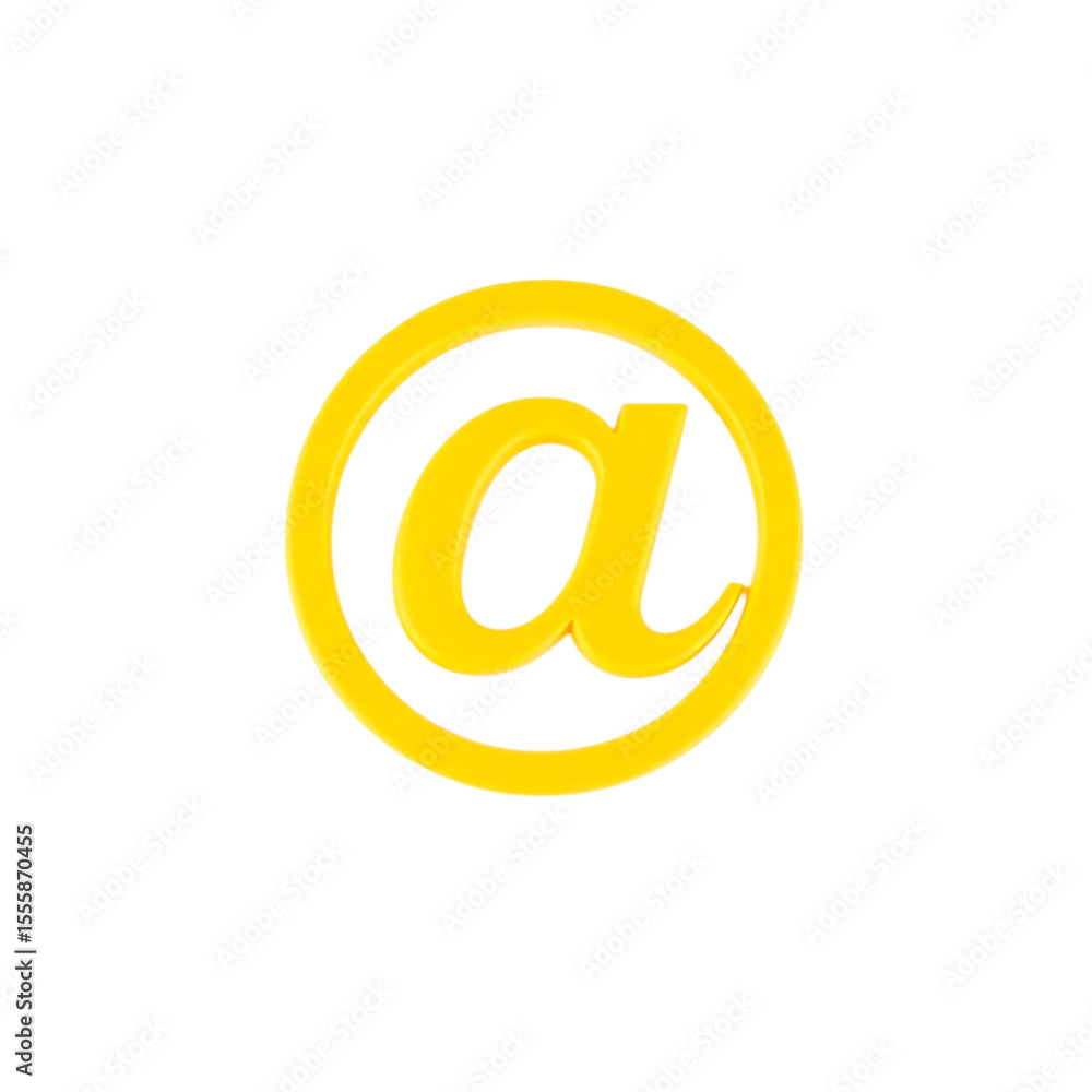 A yellow at symbol on a black background with a pixelated appearance and simple design elements present created with generated ai A yellow at symbol on a black background with a pixelated appearance and simple design elements present created with generated ai