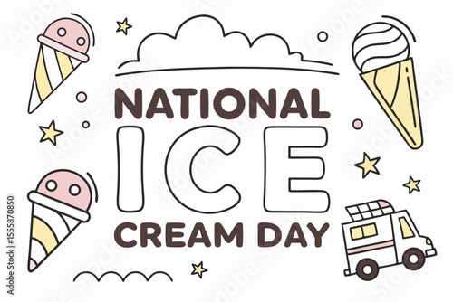 NATIONAL ICE CREAM DAY vector illustration