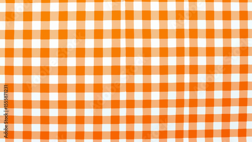 Orange gingham fabric