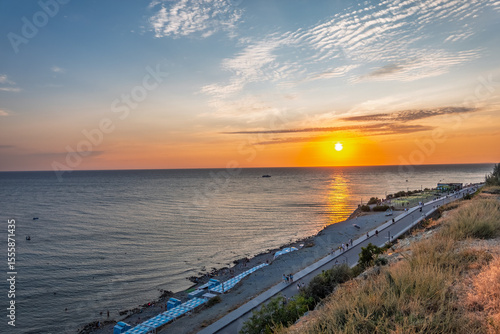 Wallpaper Mural The red sunset over the sea in Anapa Torontodigital.ca