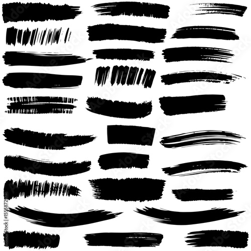 Wallpaper Mural set of black and white paint brushes Torontodigital.ca