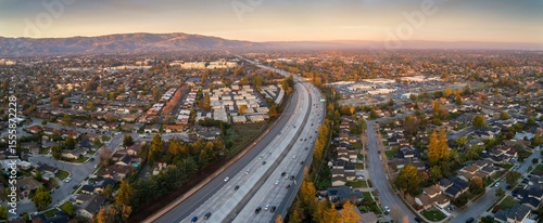 Fotografija Aerial view of cars commuting on Interstate 280