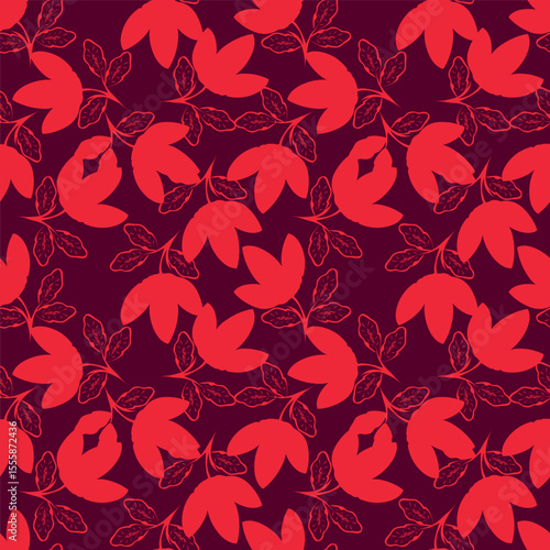 multicolor exotic hand drawn floral seamless pattern