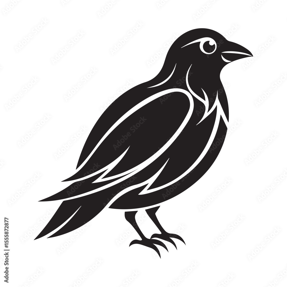 Obraz premium Common blackbird vector art illustration