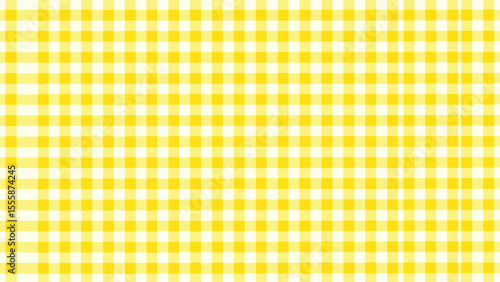 Yellow gingham check fabric texture