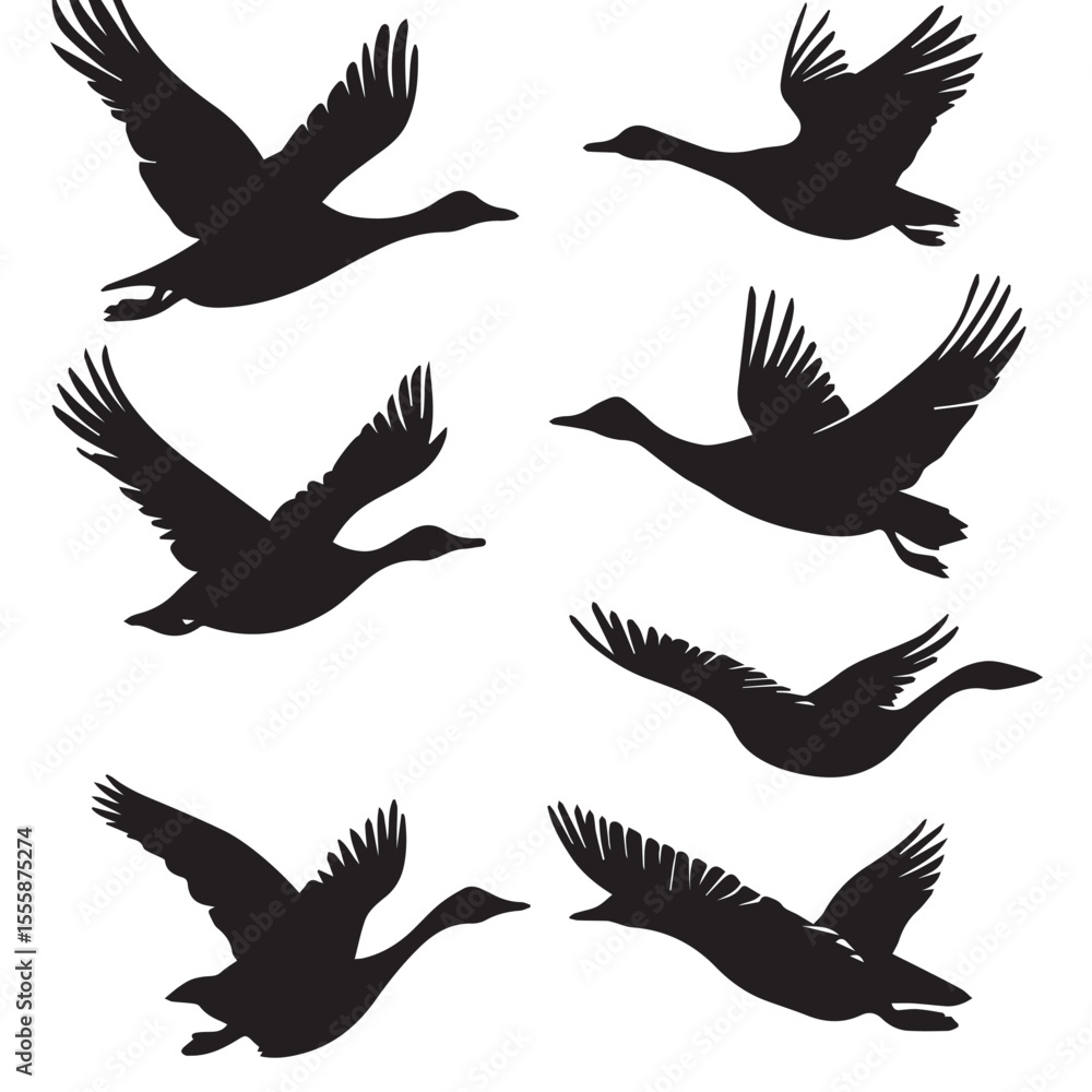 Fototapeta premium flying goose silhouette