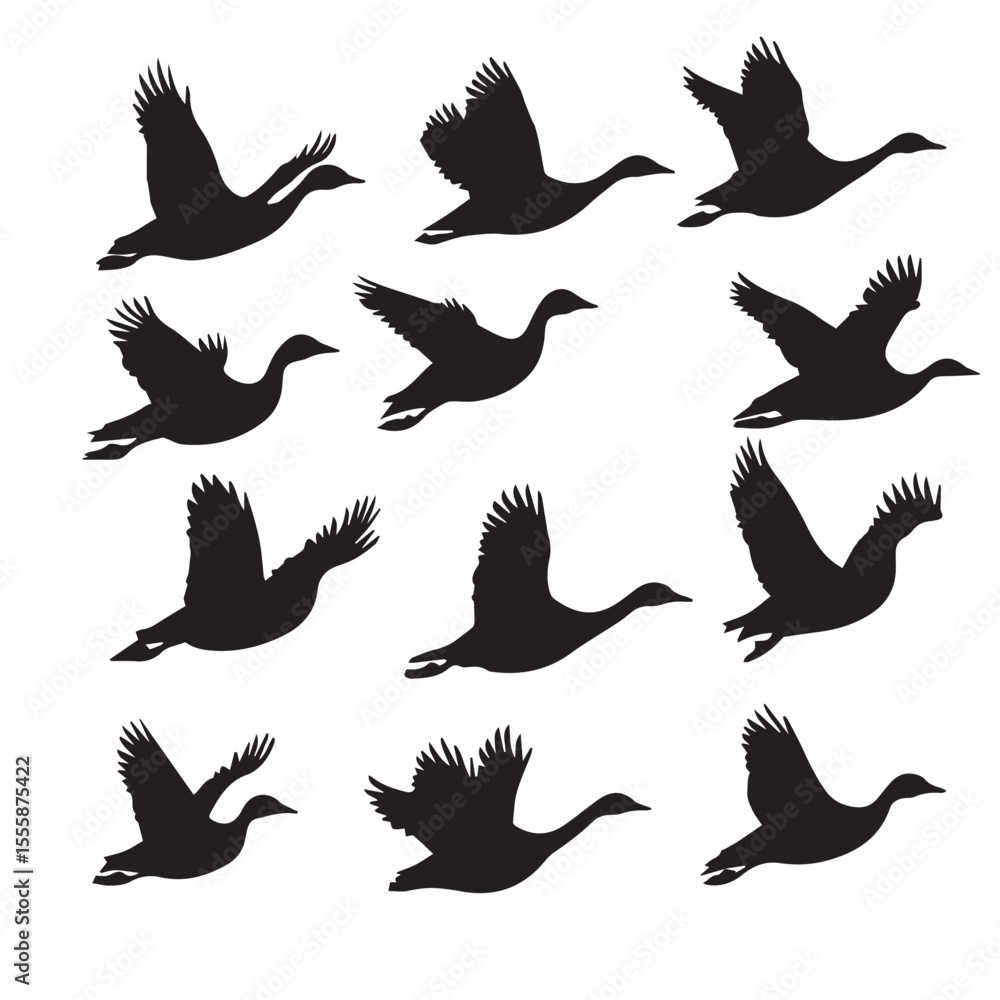 Obraz premium flying goose silhouette