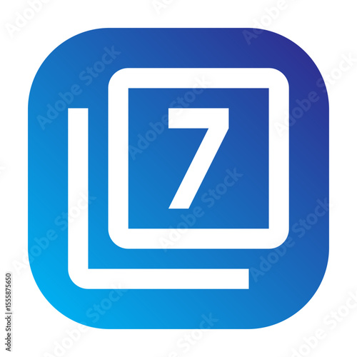 Number 7 icon used for sequential items in UI design.