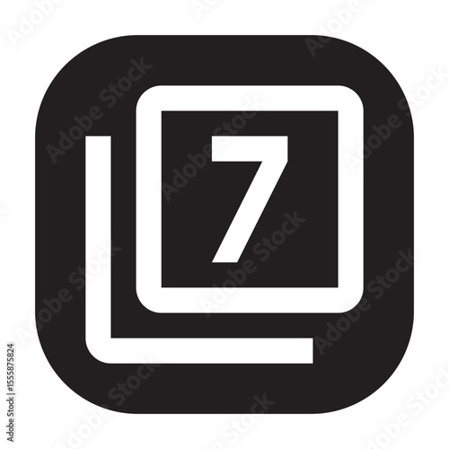 Number 7 icon used for sequential items in UI design.