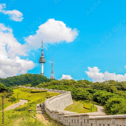 Photography Namsan Tower and Seoul City Wall