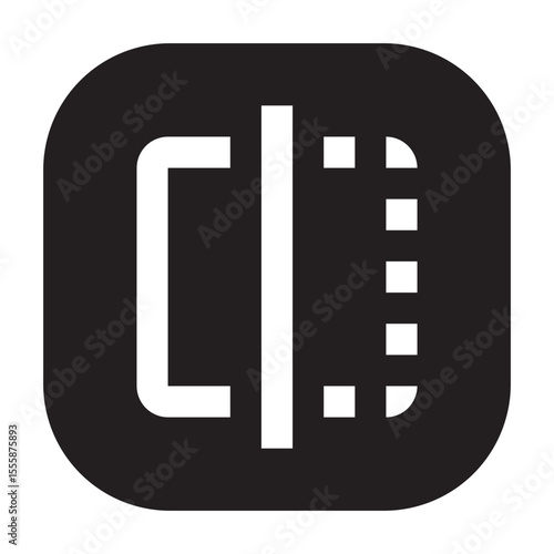 An icon used to represent horizontal or vertical flipping of an object, image, or element.