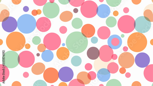 Colorful Random Circles Seamless Pattern background Vector, seamless polka dots pattern