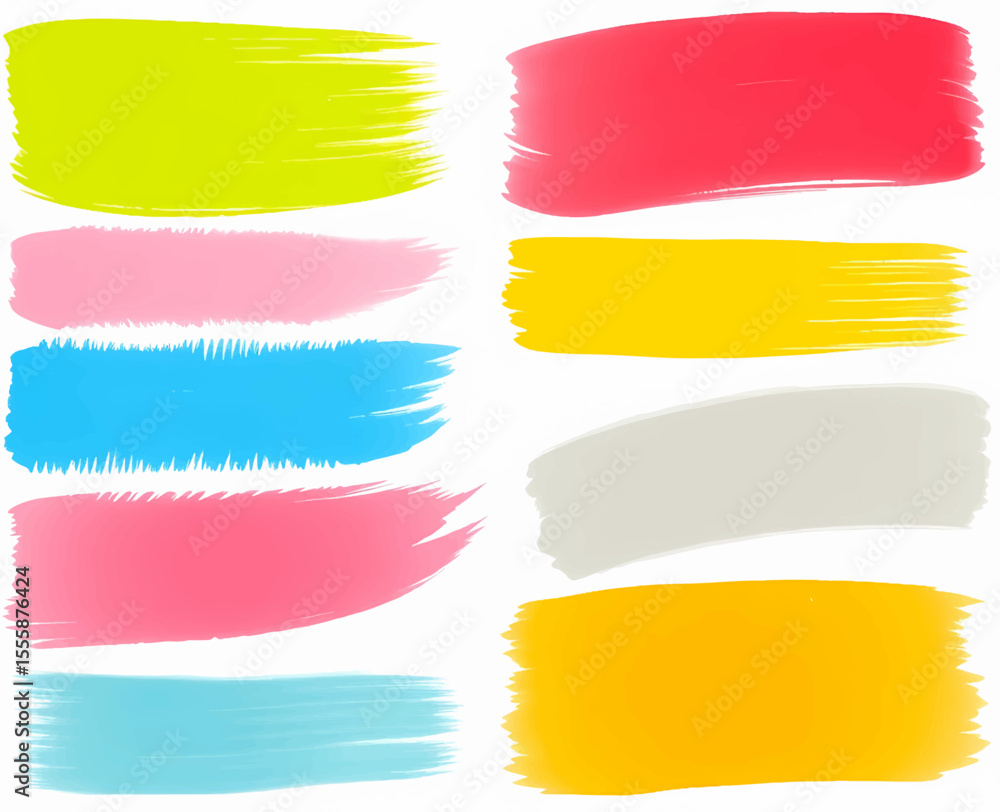 Obraz premium Colorful paint brush strokes, Set of watercolor paint strokes, watercolor brush strokes