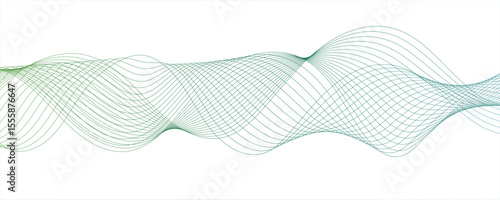 Abstract monochromatic wave pattern with smooth, flowing curves. Shades of grayscale, from light to dark,Frequency sound wave lines and technology curve lines. Design for brochure, flyer, banner, 