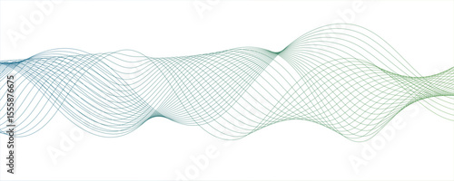 Abstract monochromatic wave pattern with smooth, flowing curves. Shades of grayscale, from light to dark,Frequency sound wave lines and technology curve lines. Design for brochure, flyer, banner, 