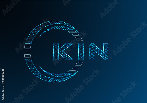 KIN low poly letter logo vector design. KIN lower poly logo design. Low poly logo.