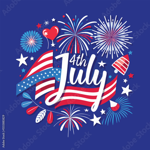 Happy Fourth of July - United Stated independence day greeting