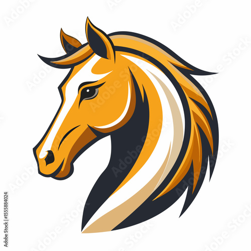 horse head mascot isolated on white background