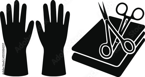 emergency medical kit vector, black medical icon, health kit silhouette, first aid flat silhouette, hospital emergency icon, safety kit vector, emergency treatment symbol, basic first aid silhouette