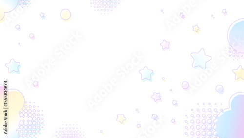 かわいい星のグラデーションの横長のフレーム背景