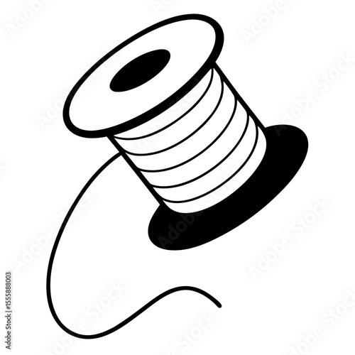 spool of  thread on white  background