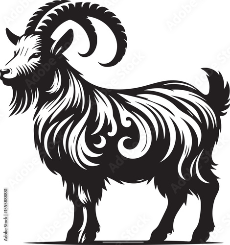 Buttermilk the Playful Cartoon Goat Vector Illustration