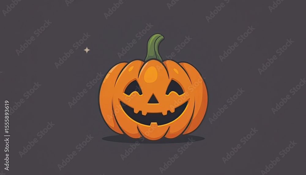 Cute Halloween Pumpkin Illustration Festive Jack-o'-lantern Design Cute Halloween Pumpkin Illustration Festive Jack-o'-lantern Design