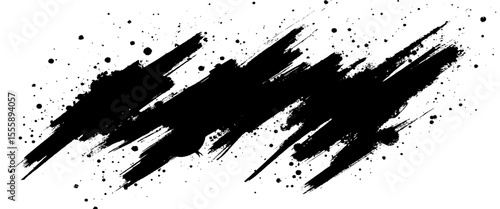 Vector black and white paint watercolor brush strokes,