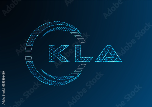 KLA low poly letter logo vector design. KLA lower poly logo design. Low poly logo.