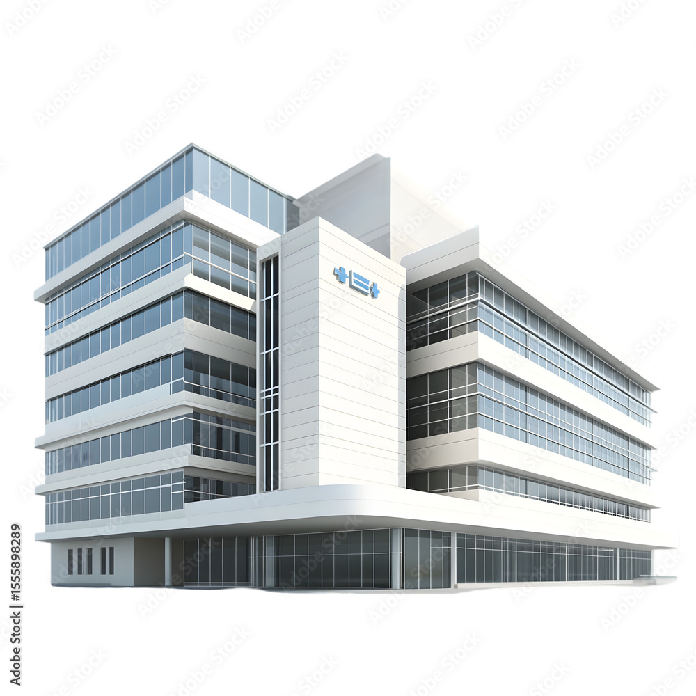 custom made wallpaper toronto digitalModern medical facility with multiple floors and glass exteriors.