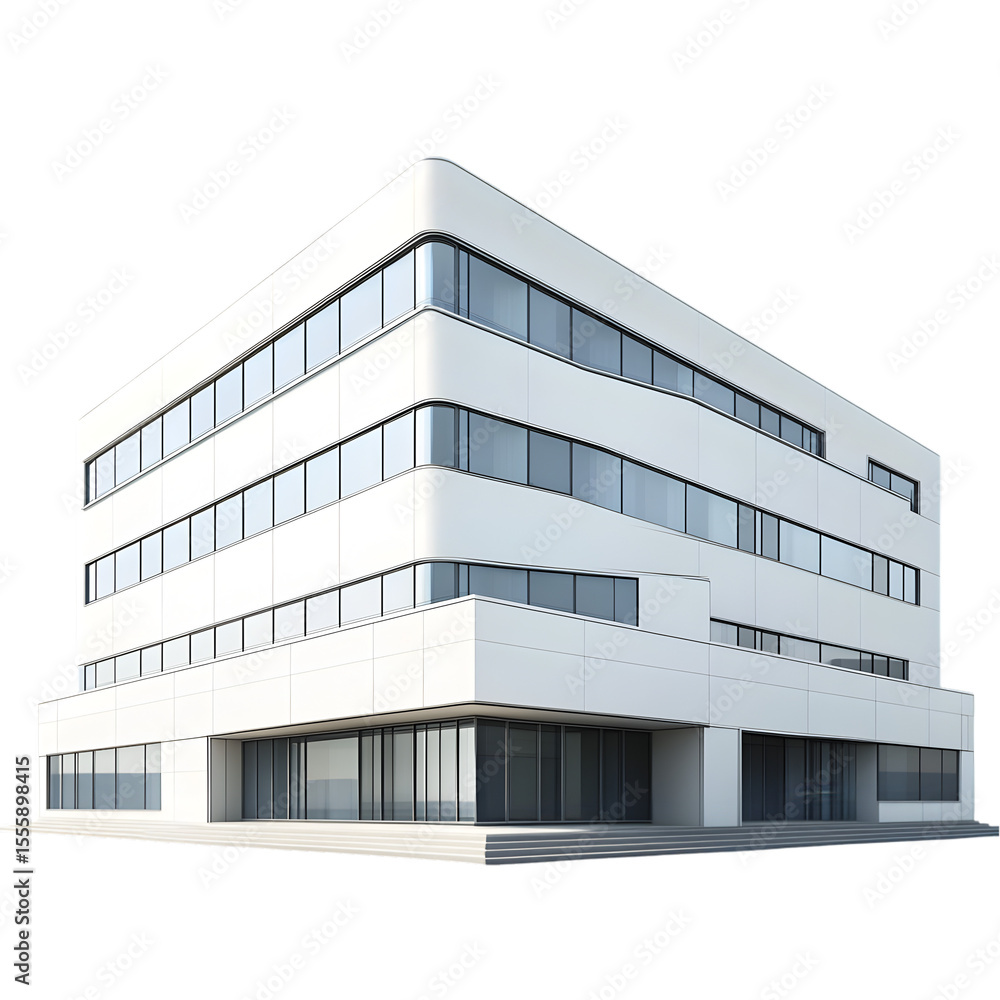 Fototapeta premium Modern white office building with a contemporary design.