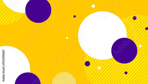 Abstract banner background vector illustration with circle purple blue and yellow color combination and copy space for advertising or backdrop eps10.