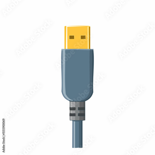 Flat icon of a charging cable with USB-C tip
