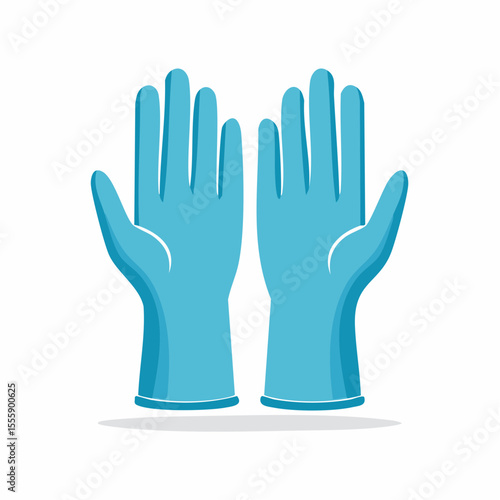 Protective Blue Nitrile Gloves Hygiene and Safety Icon