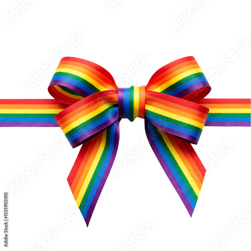 Vibrant Rainbow Ribbon Bow: Perfect for Pride Celebrations and Festive Designs