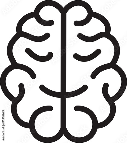 Design épuré d’une silhouette cérébrale stylisée