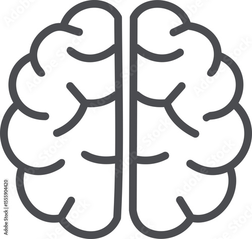 Icône abstraite du cerveau en ligne continue