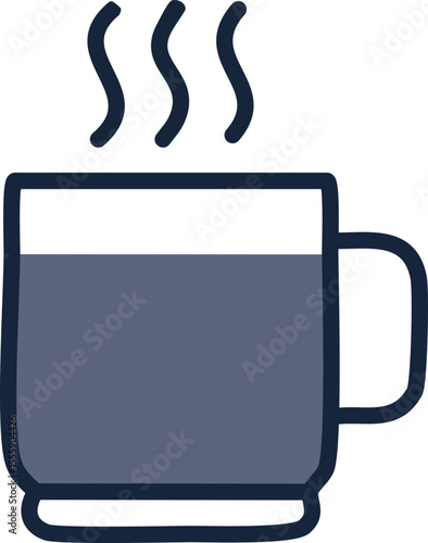 Tasse stylisée en tracé fin pour branding minimal