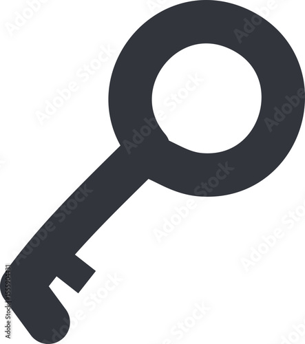 Clé stylisée pour logo de sécurité ou mystère
