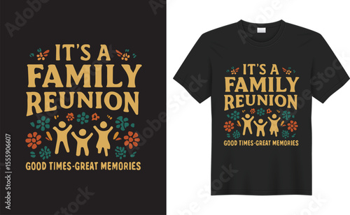 Celebrate togetherness with this vibrant family reunion t-shirt design, featuring joyful graphics and heartfelt slogans. Perfect for capturing love, laughter, and cherished memories during your specia