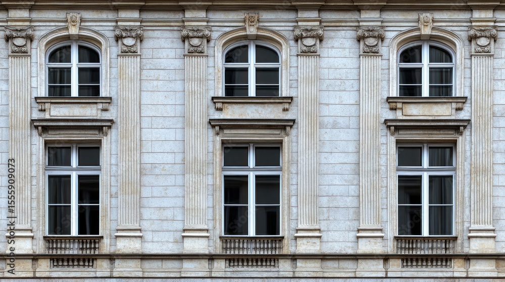 Obraz premium Elegant facade with symmetrical windows