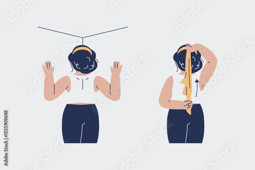 Pectoralis Stretch and Towel Stretch Illustration