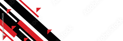 Abstract banner vector, modern background horizontal with geometric red white and black color for technology and sports theme illustration eps10