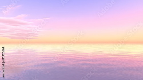 Pastel Sunset Ocean Seascape Calm Water Pink Sky