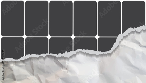 A photo collage template with a torn paper effect  commonly used for social media stories, college memory albums, or romantic scrapbook designs. collage templates, birthday collage, collage art