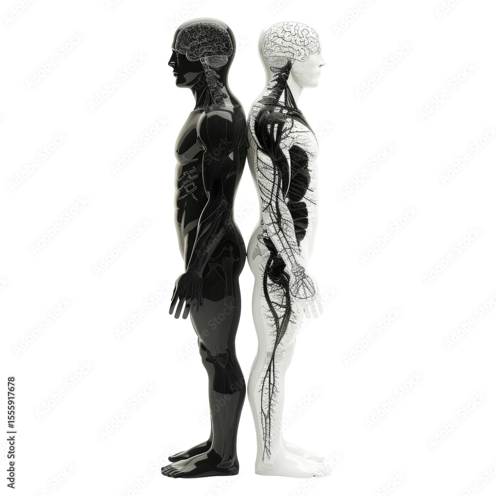 Fototapeta premium Create Human Body Shape Vs Soulmind isolated on a transparent background