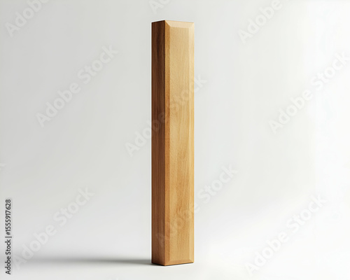3D Render of a Light Brown Wooden Block