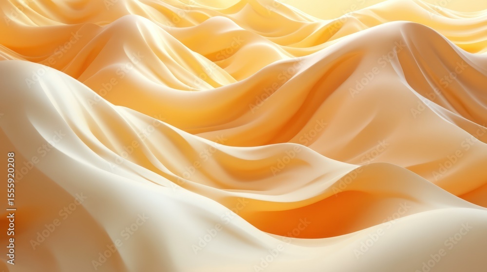 Fototapeta premium Abstract Golden Fabric Waves: A Serene Textured Landscape